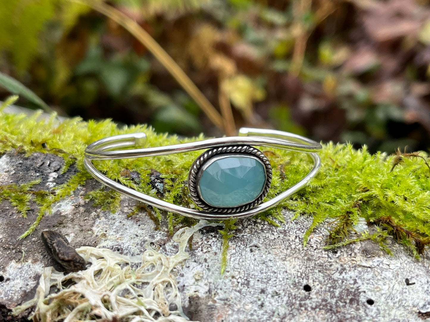 Chrysoprase Silver Cuff