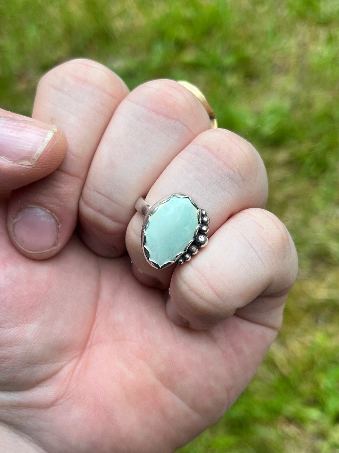 Caramel Mountain Variscite Ring in Sterling Silver Size 10.2