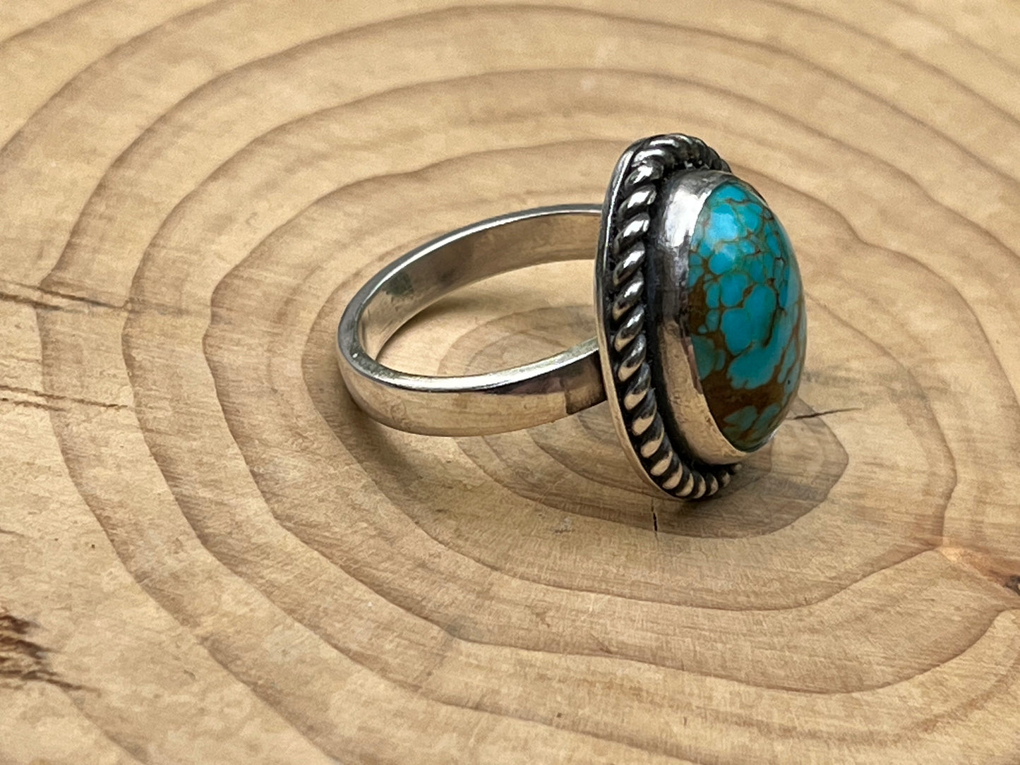 Sterling Silvern Sonoran Turquoise Ring Size 8