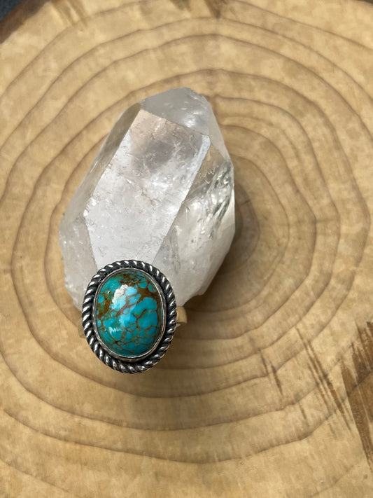 Sterling Silvern Sonoran Turquoise Ring Size 8