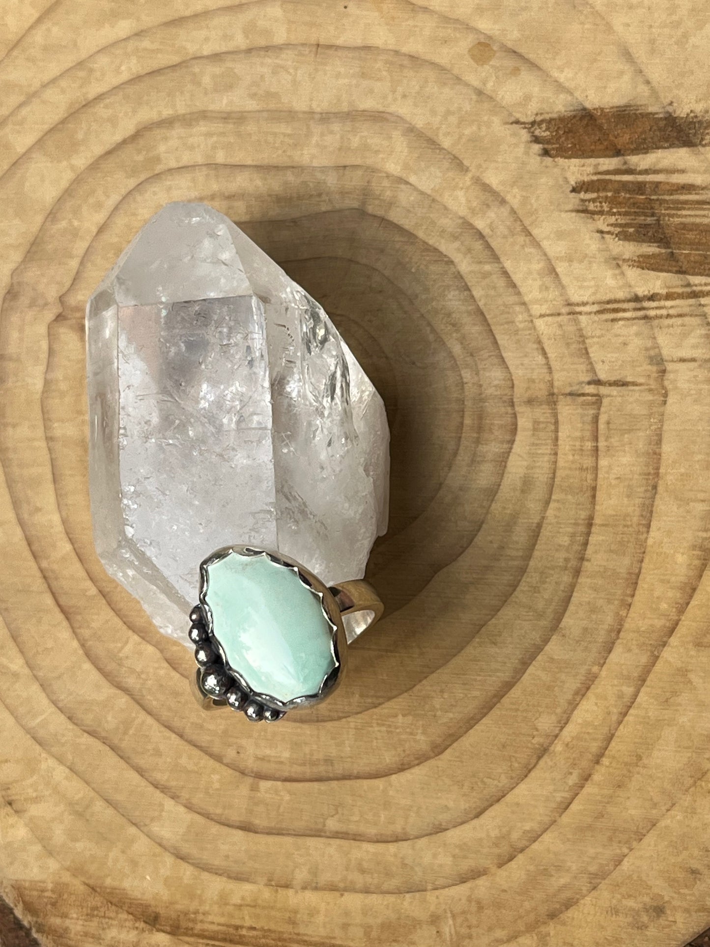 Caramel Mountain Variscite Ring in Sterling Silver Size 10.2